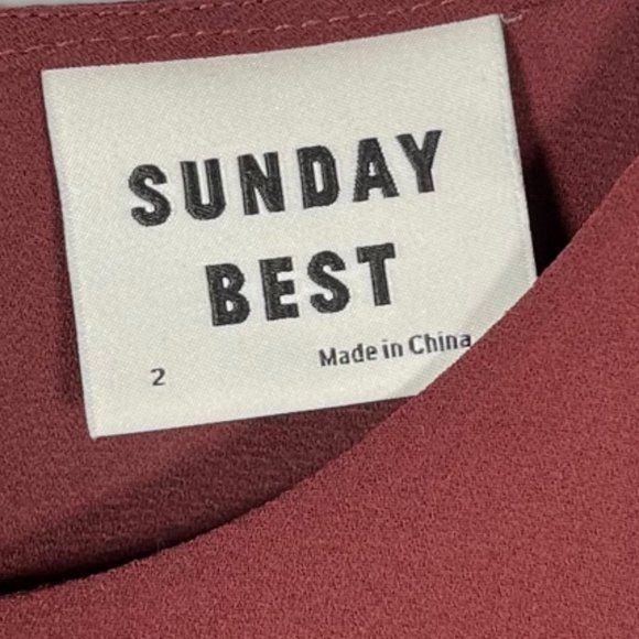 Aritzia Sunday Best Burgundy Long Sleeve Lace Detail Mini Dress Size 2 - Picture 3 of 6